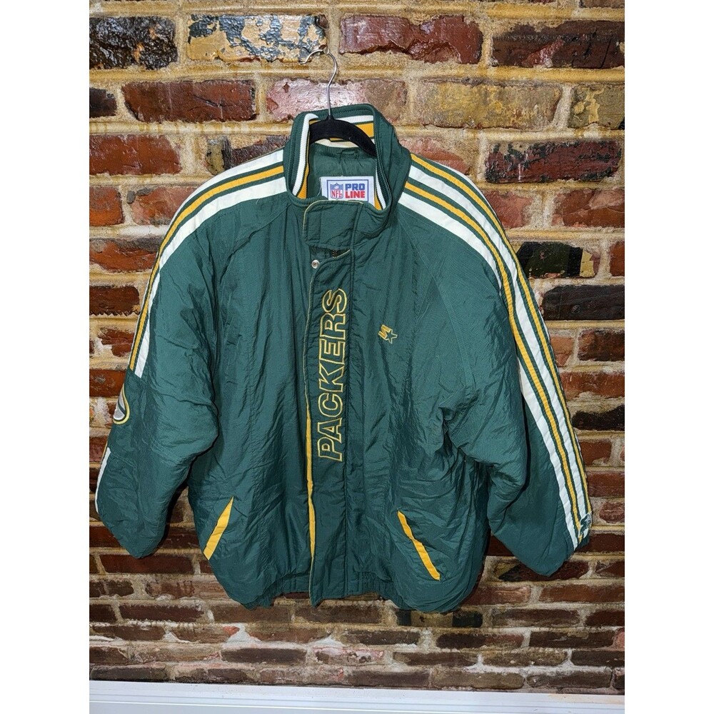 Vintage GREEN BAY PACKERS Hooded 90s NFL ProLine Starter Coat /Jacket, XL